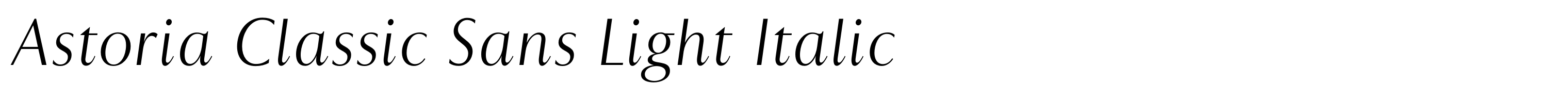 Astoria Classic Sans Light Italic